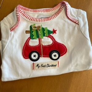 Mud pie Christmas long sleeve tee shirt my first Christmas 0-6 months